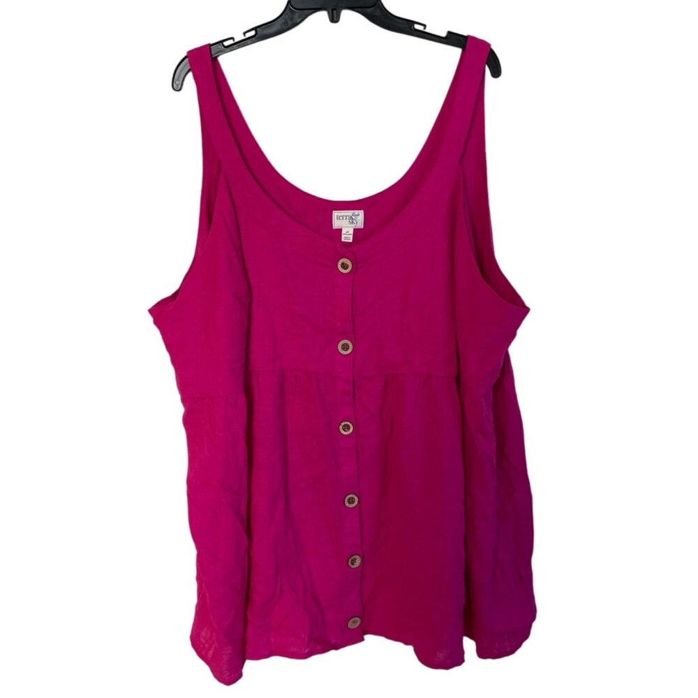 Terra & Sky Womens Blouse Top 4X 28W - 30W Hot Pink Plus Size